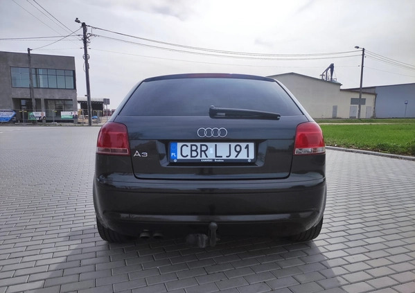 Audi A3 cena 20400 przebieg: 254422, rok produkcji 2008 z Gdańsk małe 154